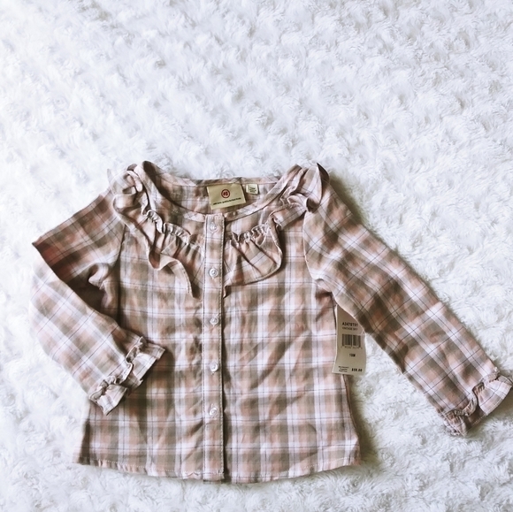 AG kids vintage sky blouse plaid buttons down shir - Picture 2 of 7